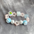 Pastel Flower & Cube Beaded Bracelet