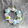 Frosted Pastel Flower Beaded Bracelet