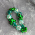 Green Butterfly & Teal Beaded Bracelet