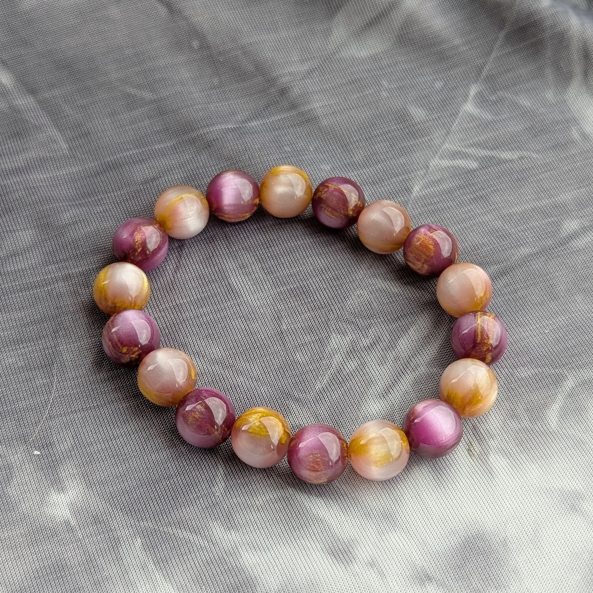 Burgundy & Gold Beaded Bracelet