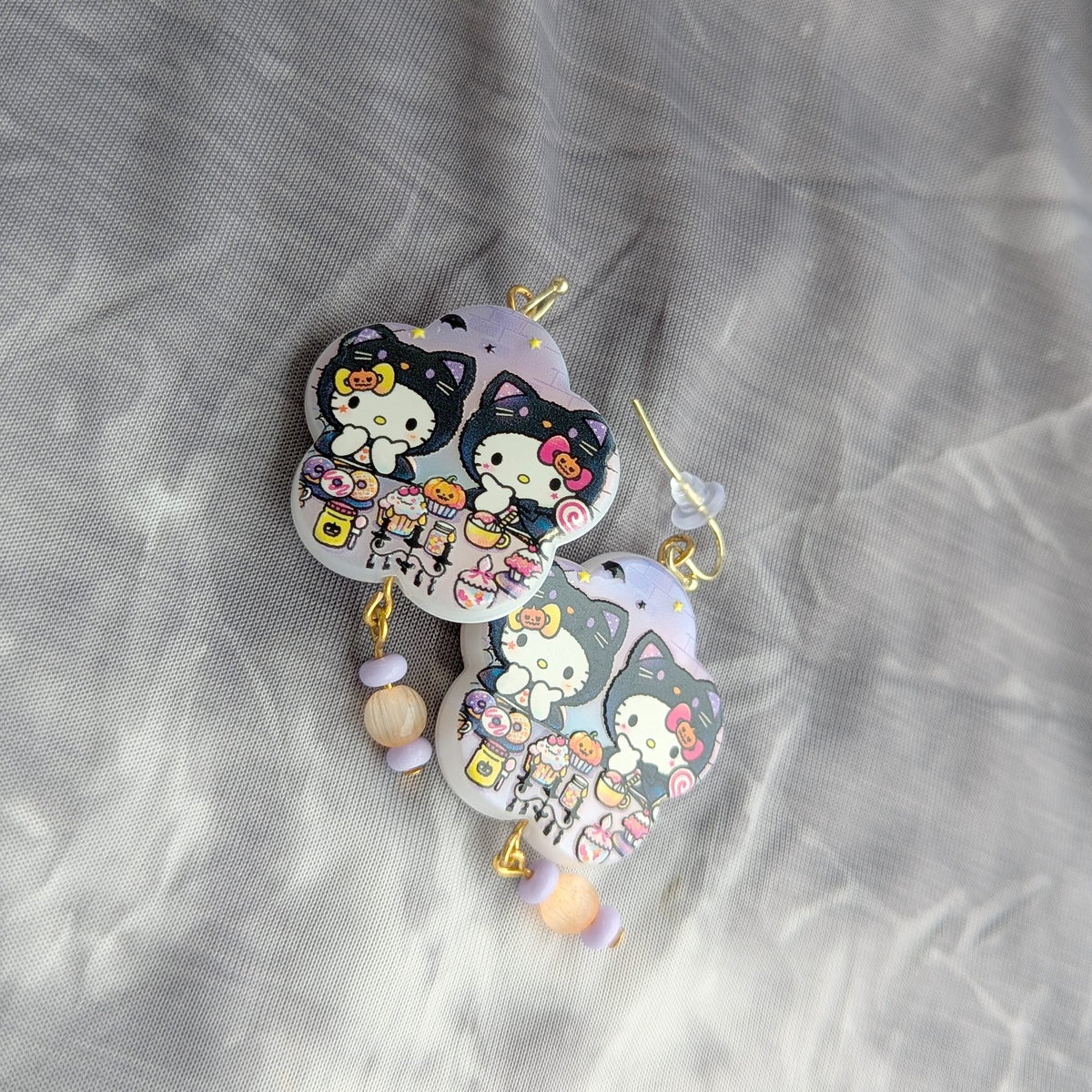 Hello Kitty Halloween Costume Earrings