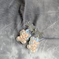 Pastel Bears with Blue Bows Earrings