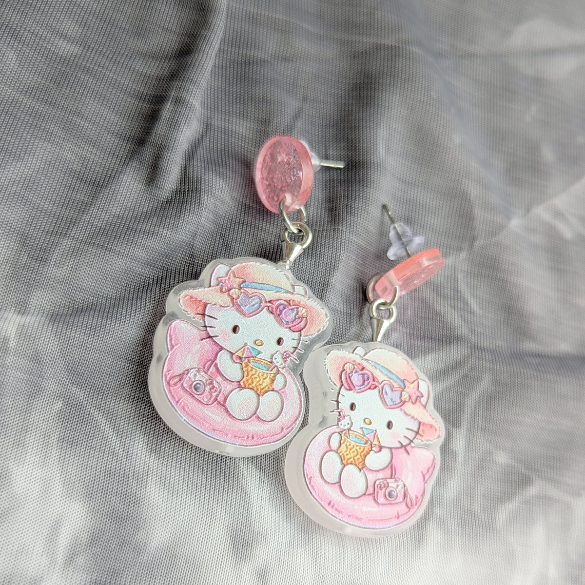 Hello Kitty Pink Sunhat Earrings