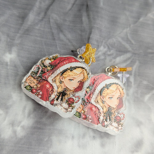 Christmas Anime Girl Earrings