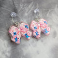 Stitch Pink Bow Earrings