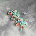 Jasmine Teal Bow Earrings
