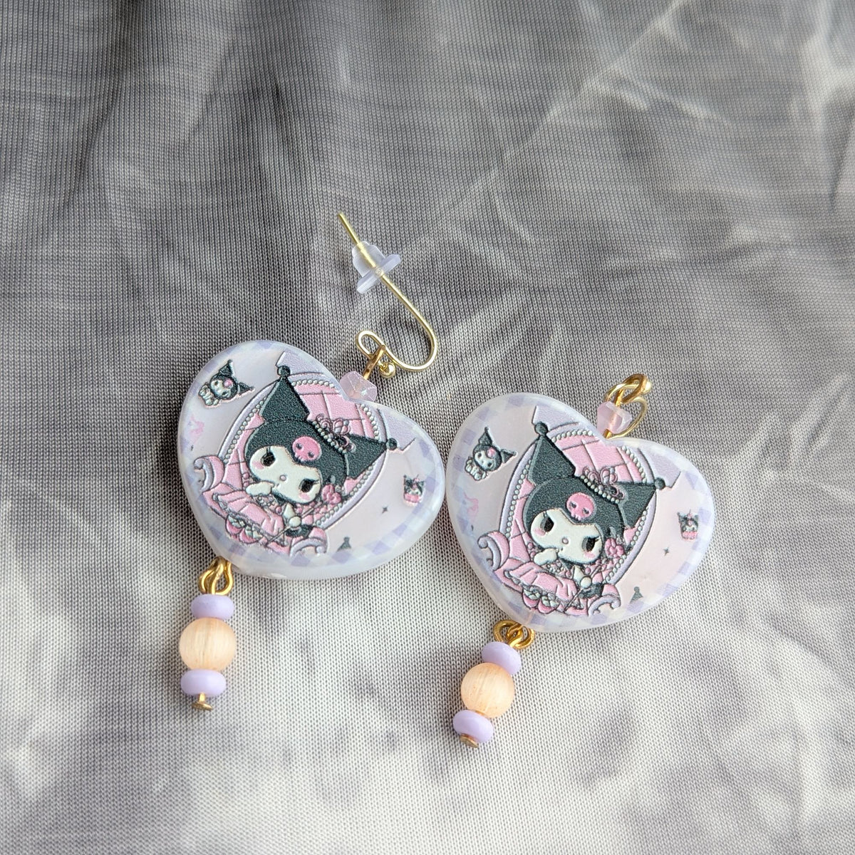 Kuromi Heart Dangle Earrings