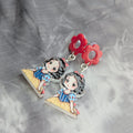 Snow White Red Flower Earrings
