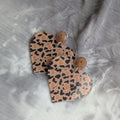 Leopard Print Heart Earrings
