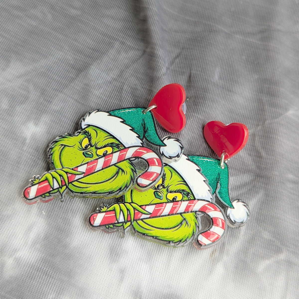 Grinch Candy Cane Earrings