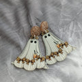 Ghost with Leopard Bows Earrings