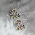 Leopard Print Bow Stud Earrings