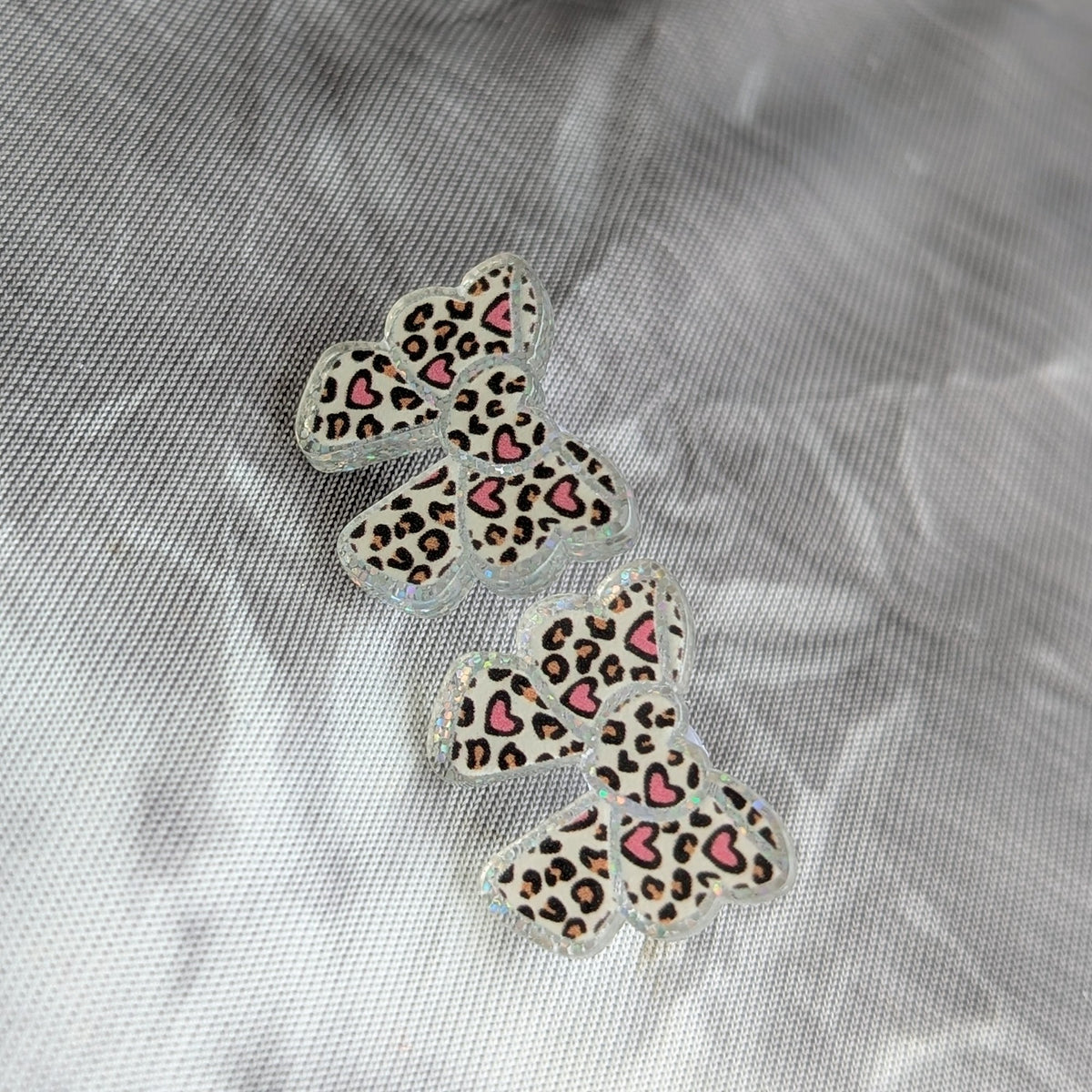 Leopard Print Bow Stud Earrings