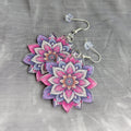 Pink Mandala Flower Earrings