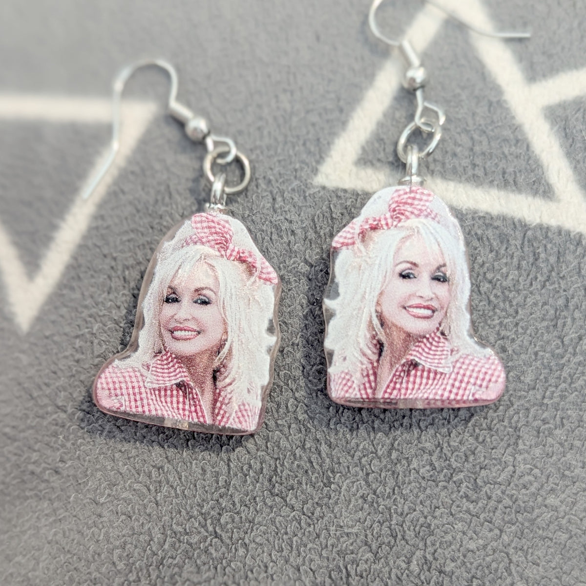 Dolly Parton Gingham Earrings