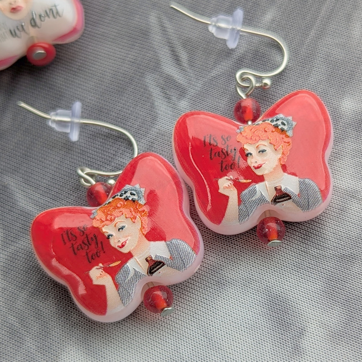 I Love Lucy Red Butterfly Earrings