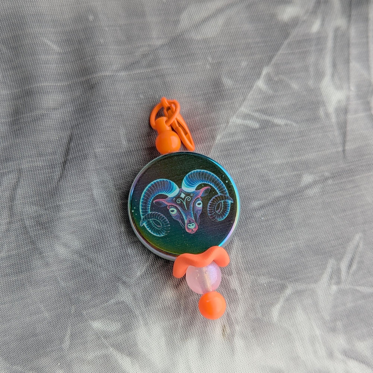 Aries Zodiac Beaded Keychain
