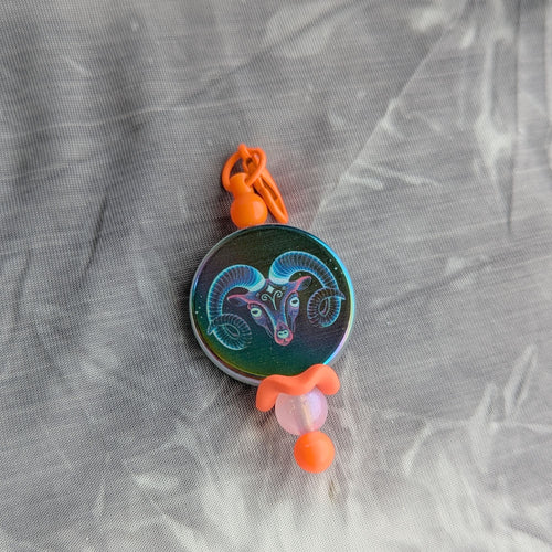 Aries Zodiac Beaded Keychain