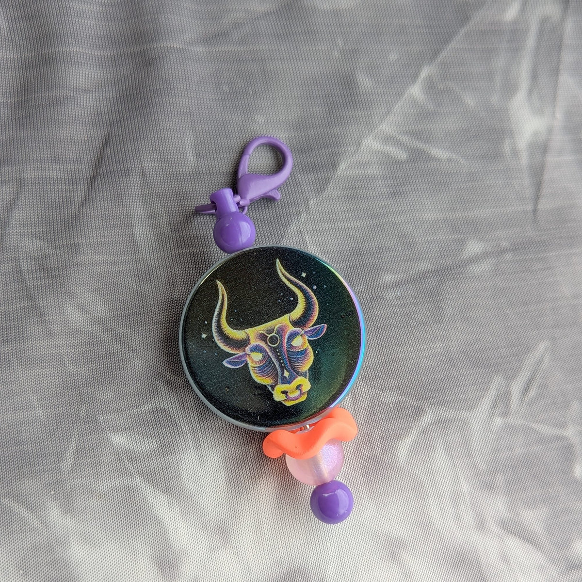 Taurus Zodiac Beaded Keychain