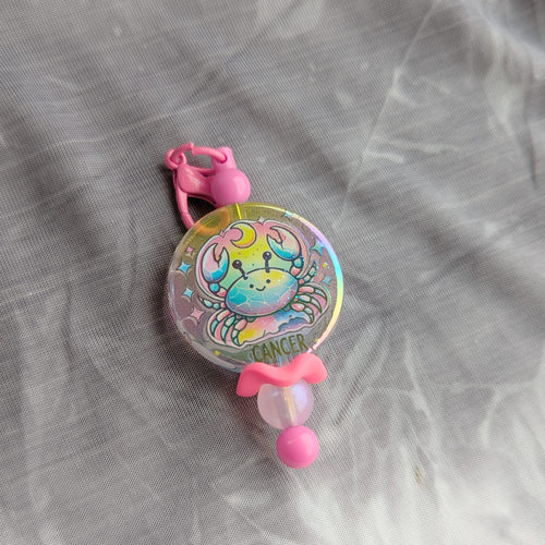 Cancer Zodiac Beaded Keychain