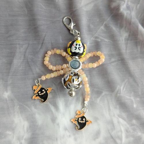 Beaded Bow Ghost Keychain