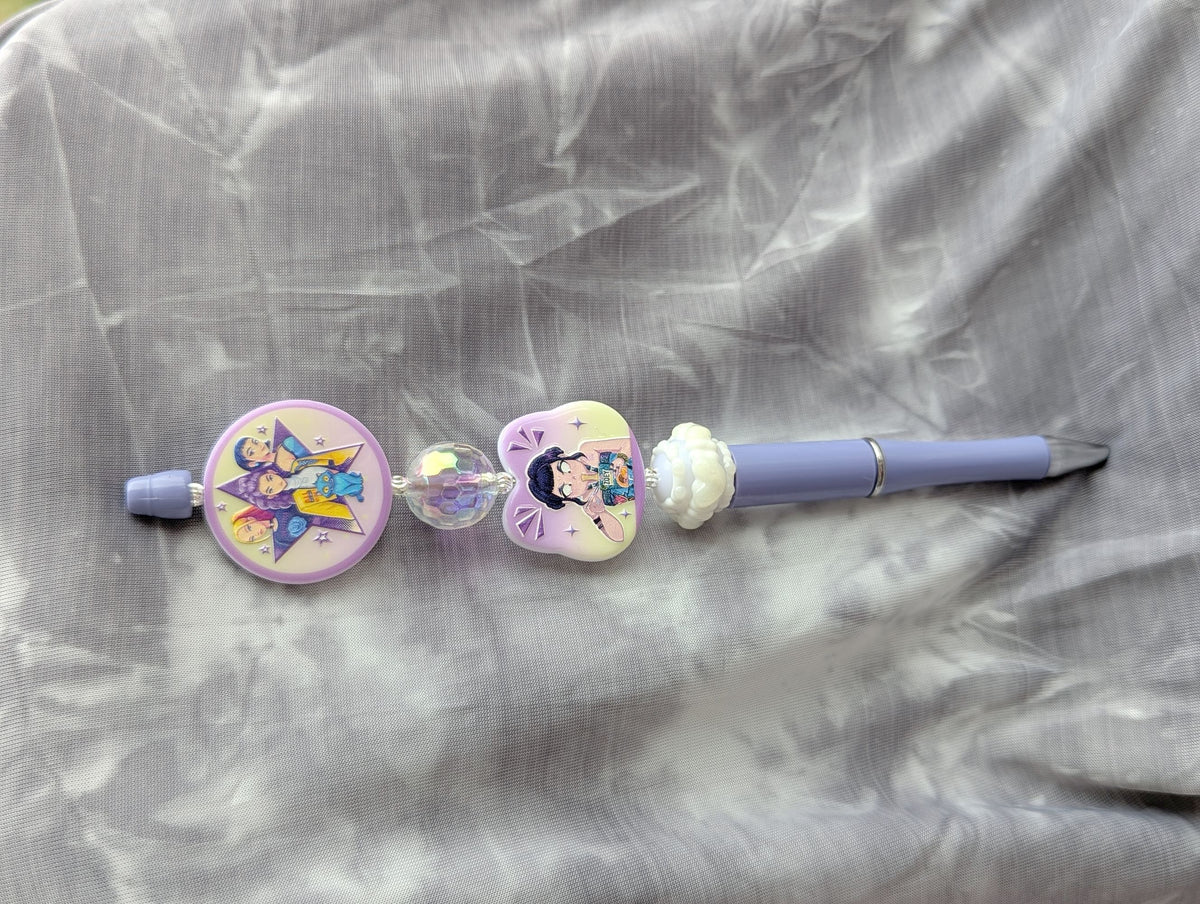 Lavender Girl Group Beaded Pen #4