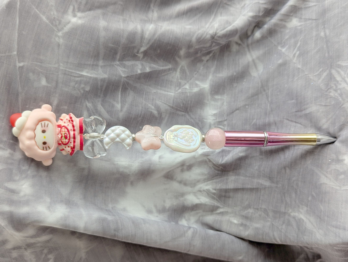 Hello Kitty Strawberry Hat Beaded Pen