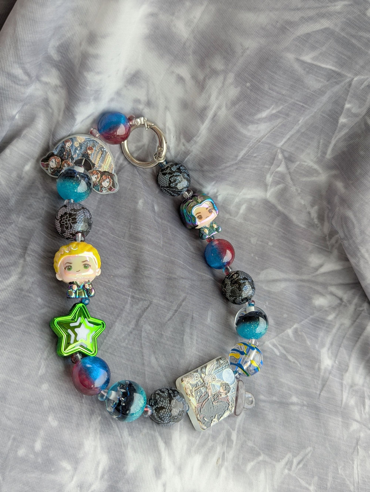 Wizard Chibi Beaded Bag Charm (Blond)