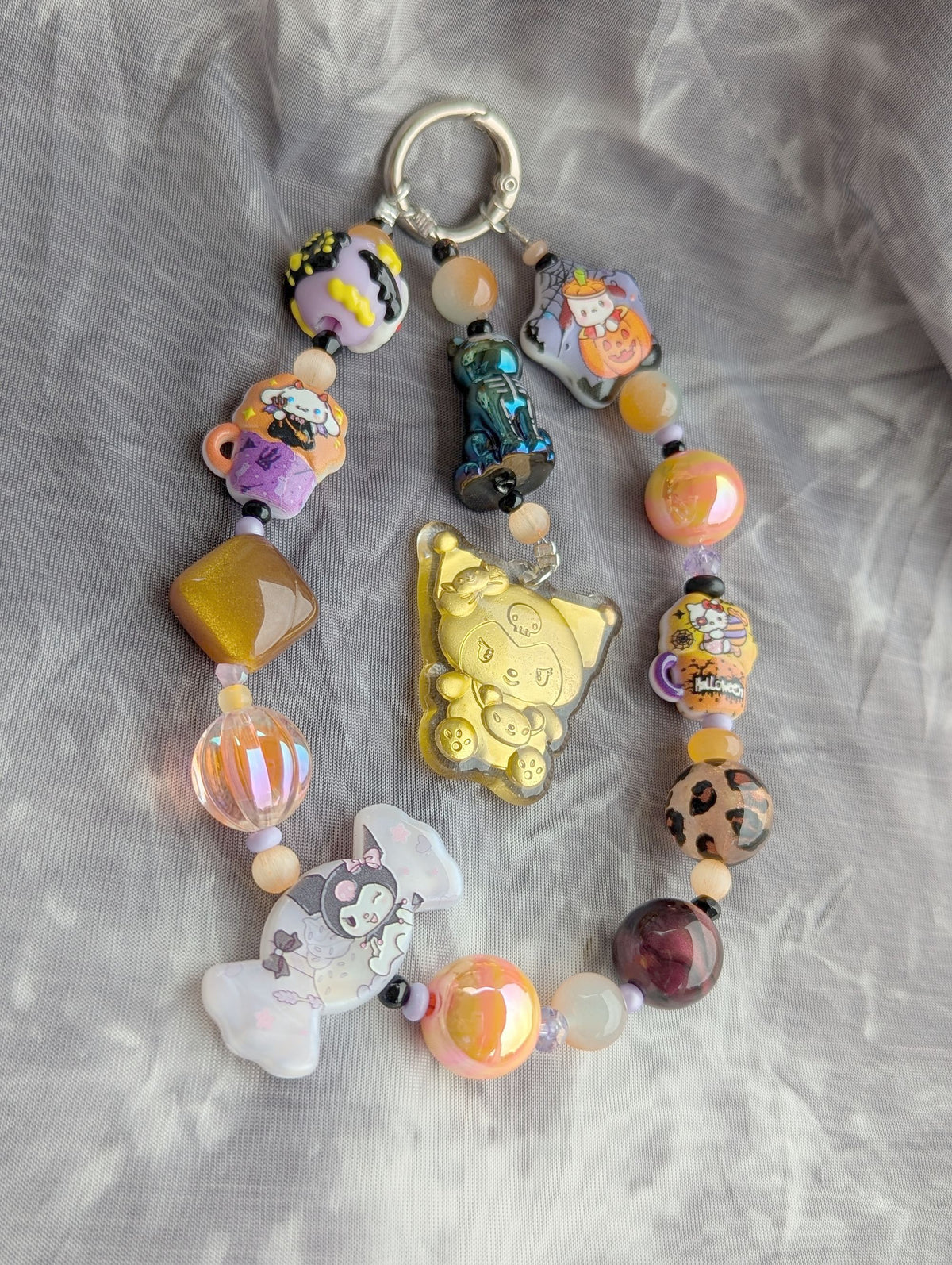 Kuromi Halloween Beaded Bag Charm