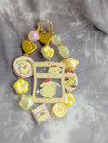 Pompompurin Gold Heart Beaded Bag Charm