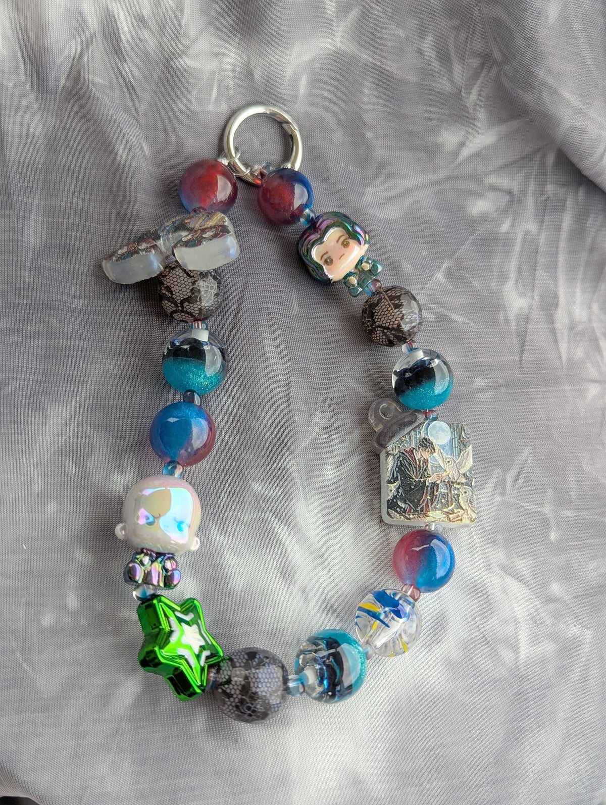 Wizard Chibi Beaded Bag Charm (Dark)